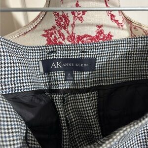 Anne Klein Black and White Houndstooth Dress Pants